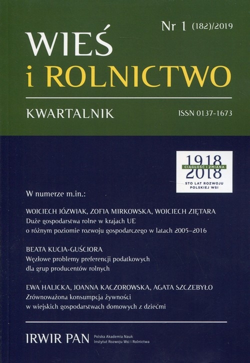 Wieś i rolnictwo 2019/1 (182)